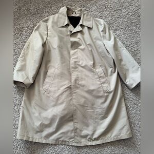 Vintage Sears The Mens Shop Beige Trench Coat Zip Out Liner Men Size 50 Regular